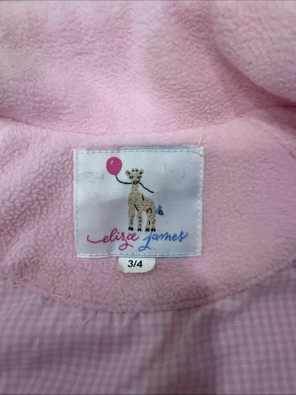 Girls' Bow-Front Pink Fleece Cardigan Jacket 3/4